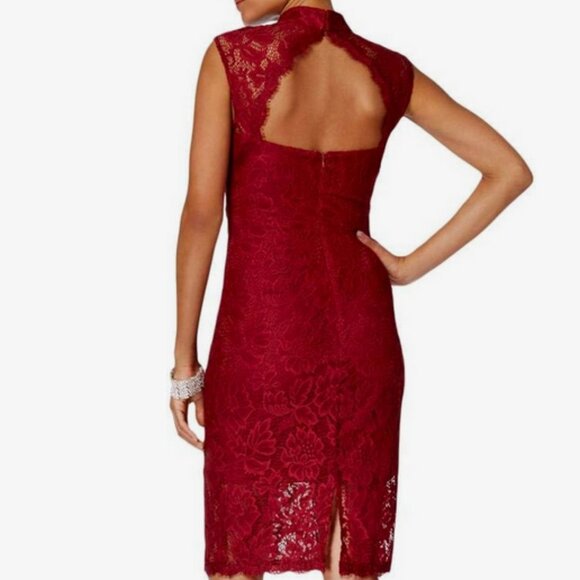 Betsy & Adam size 6 lace turtleneck-collar dress - Picture 2 of 9